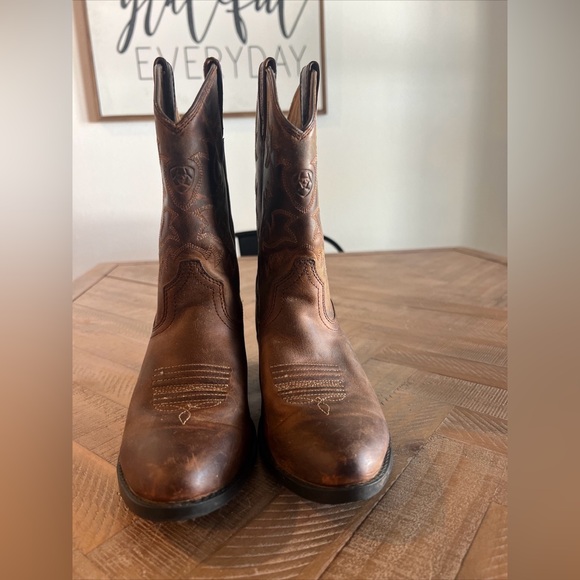 Kid's ARIAT 4LR Heritage Western Cowboy Boots, Brown, Sz 3 - Picture 4 of 7